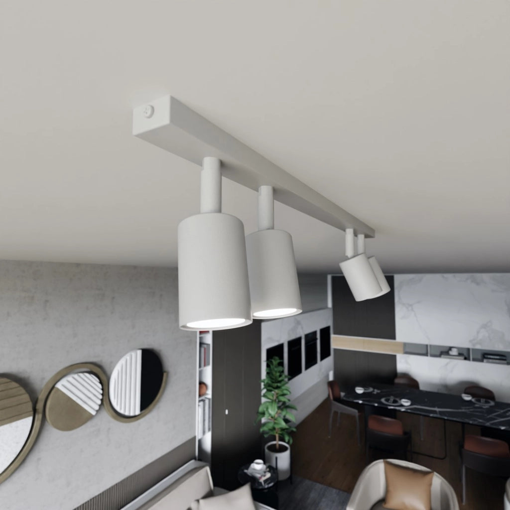 Plafoniera minimalista bianca 4 GU10 70cm Emibig Flash