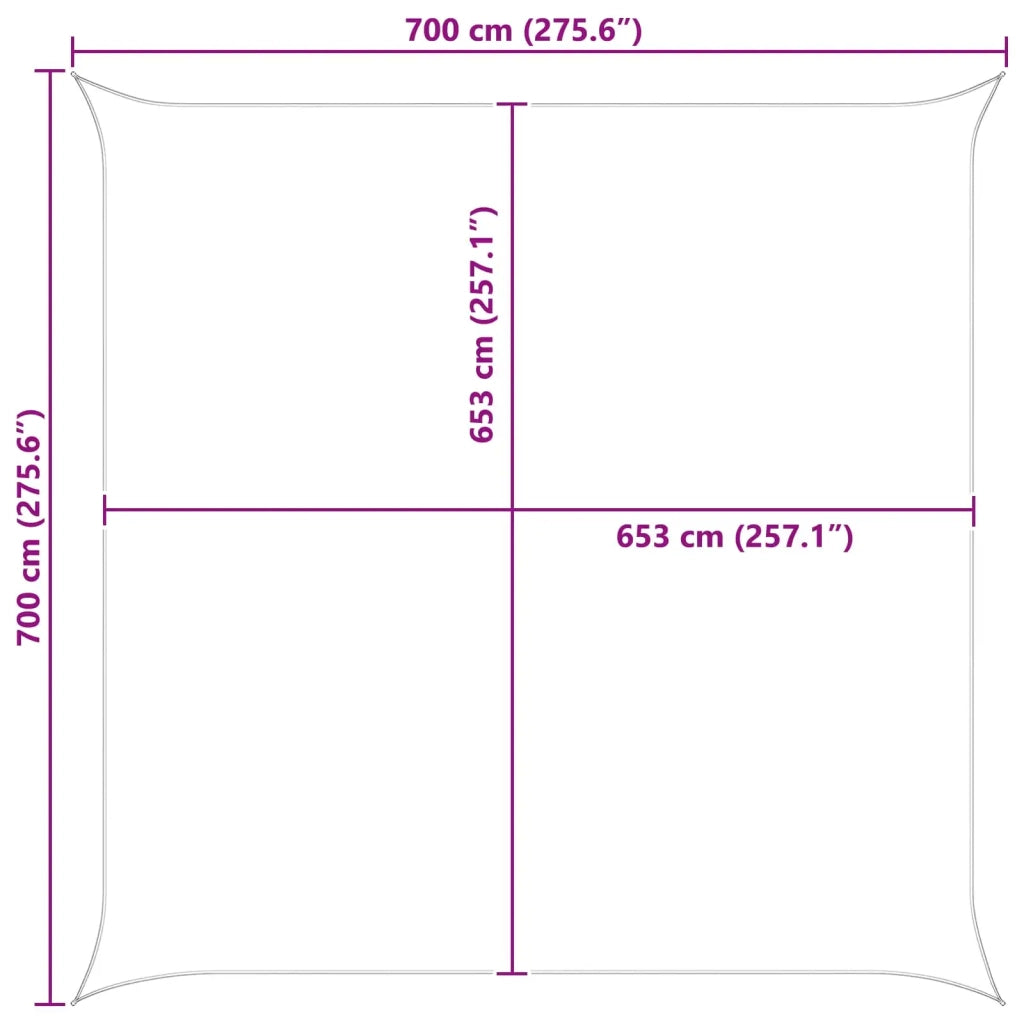 Vela Parasole | Telo Ombra | Vela da ombra solare Blu e Bianco 7 x 7 m