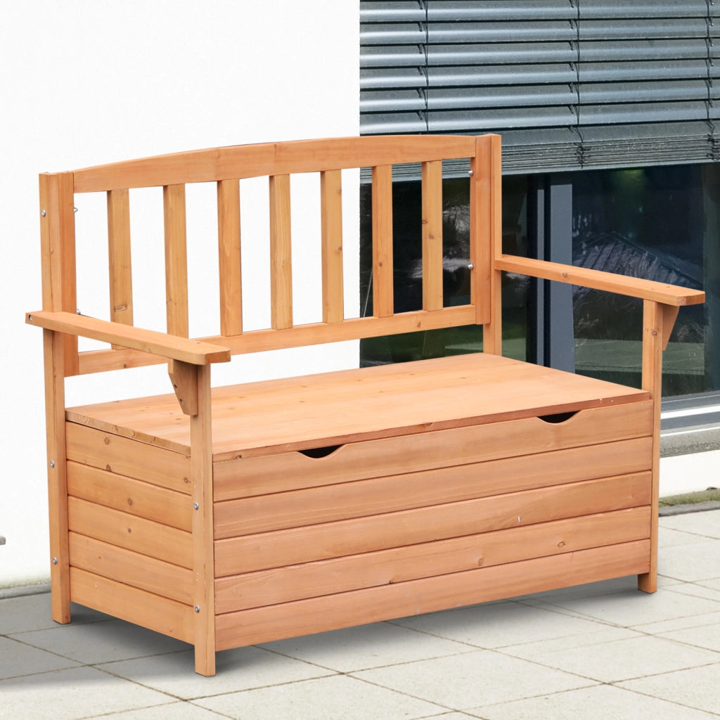 Panchina da Giardino 2 Posti con Vano Contenitore Legno