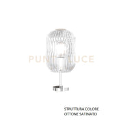 LUMETTO OTTONE SAT. 1 LUCE VETRO TRASPARENTE 1181OS-P-TR