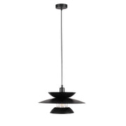 Lampada a sospensione Berit nera metallo Ø35 E27 Polux