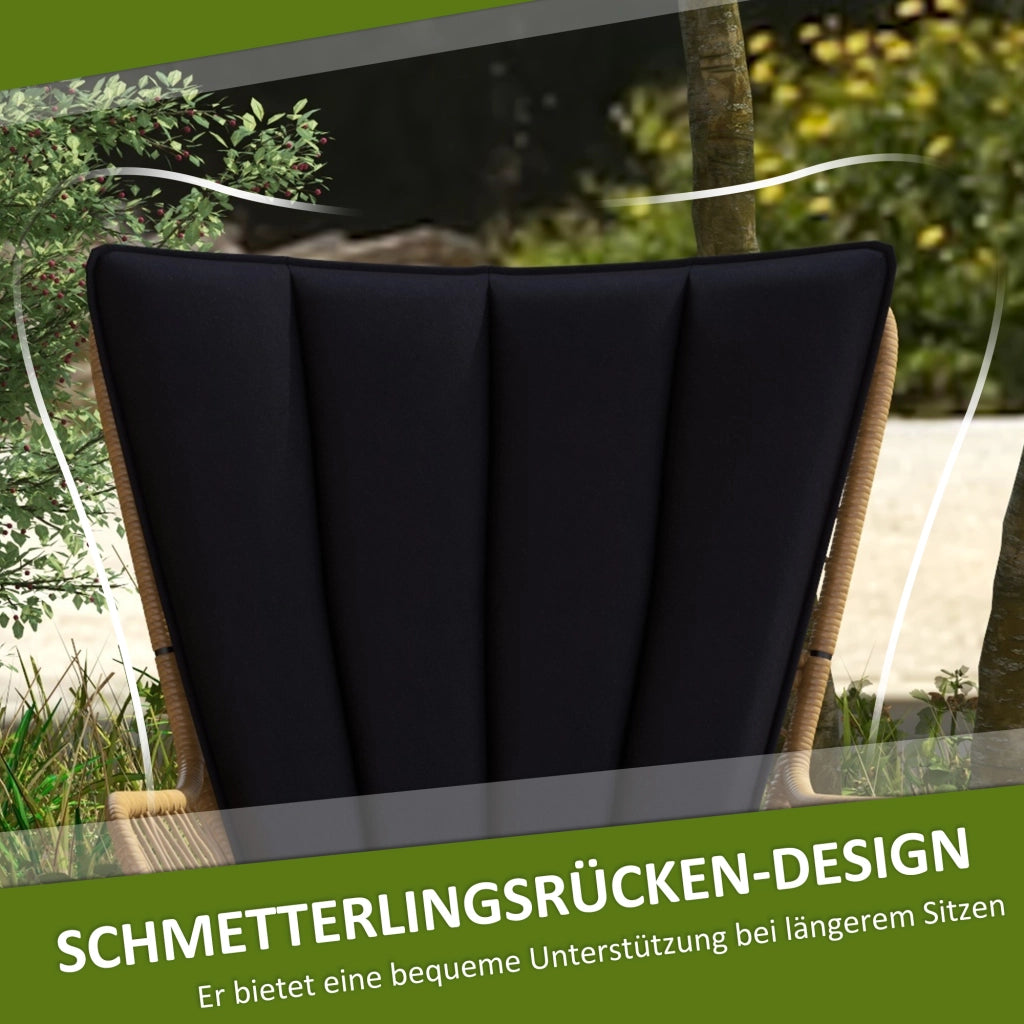 Ambientazione bistrot balcone: stile bohémien; impermeabile; 76x66x96 cm; nera