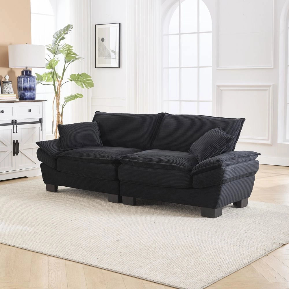 Divano due posti moderno - Xylo - nero, coperta, adatto camera da letto