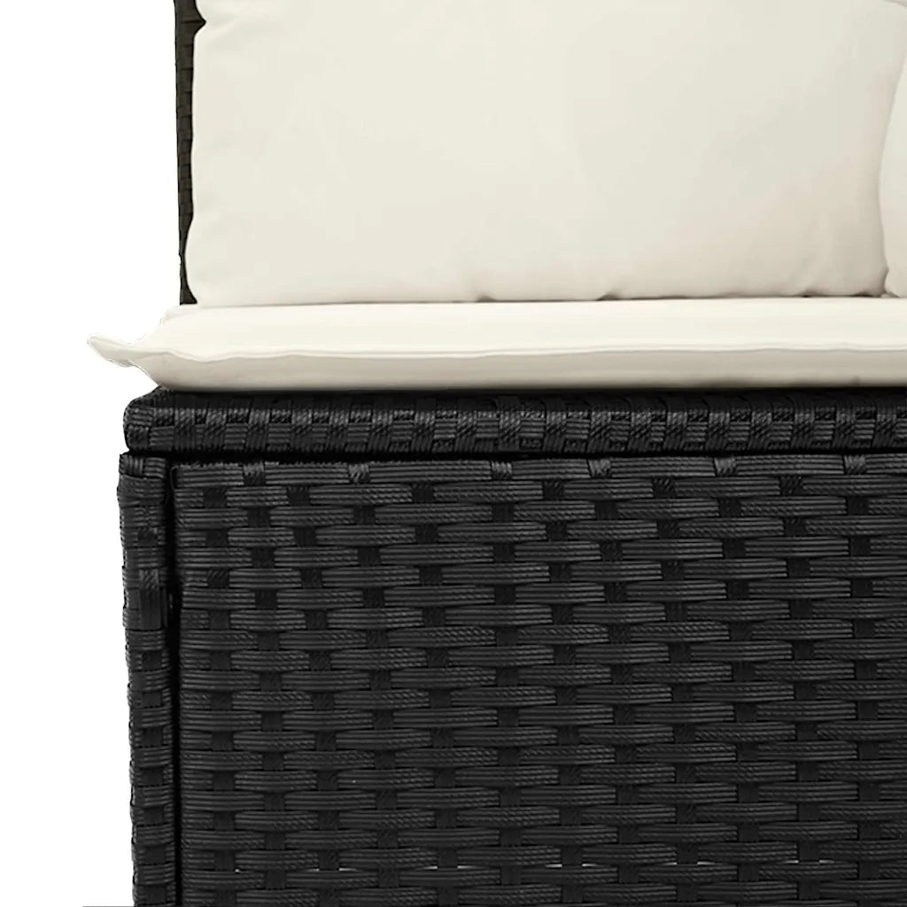 Set Divano da Giardino con cuscino 8 pcs Nero e Crema 3364205