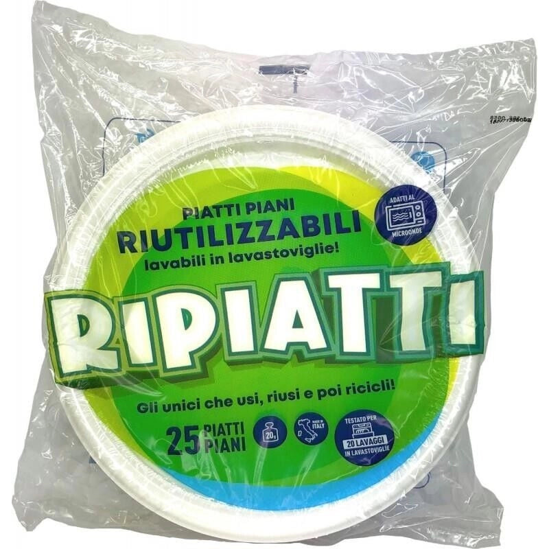 PIATTI PIANI RIUTILIZZABILI IN CONFEZIONE DA 25 PEZZI