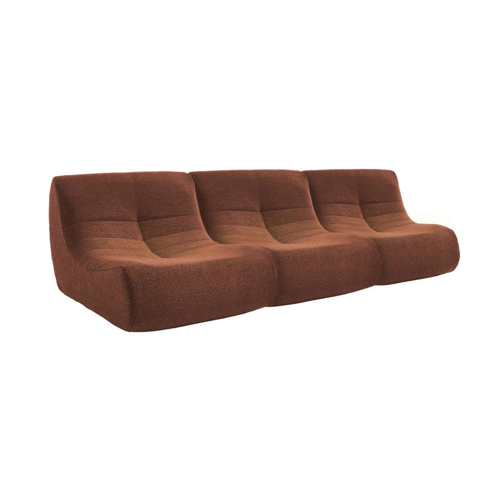 Divano modulare in bouclé, 3 posti, terracotta