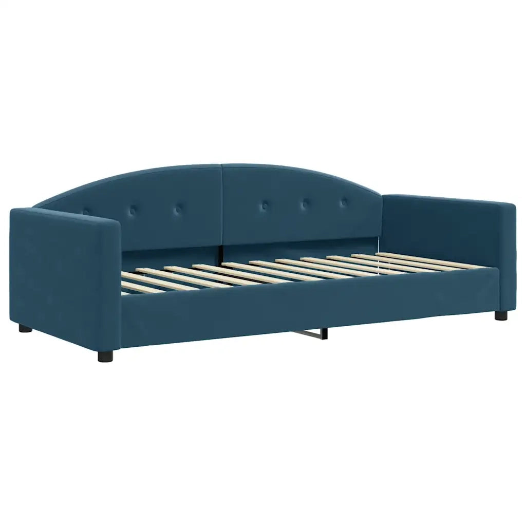 Divano Letto con Materasso Blu 90x200 cm in Velluto 3197276