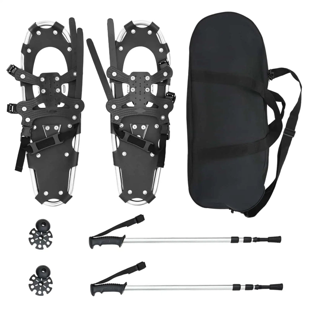 Racchette da neve 3 in 1 con bastoni da trekking Argento e Nero 42021429