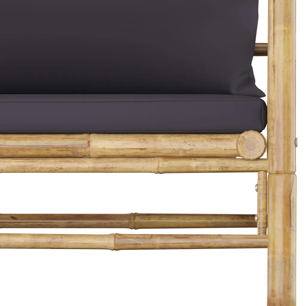 Set Divani da Giardino 7 pz con Cuscini Grigio Scuro in Bambù 3058248