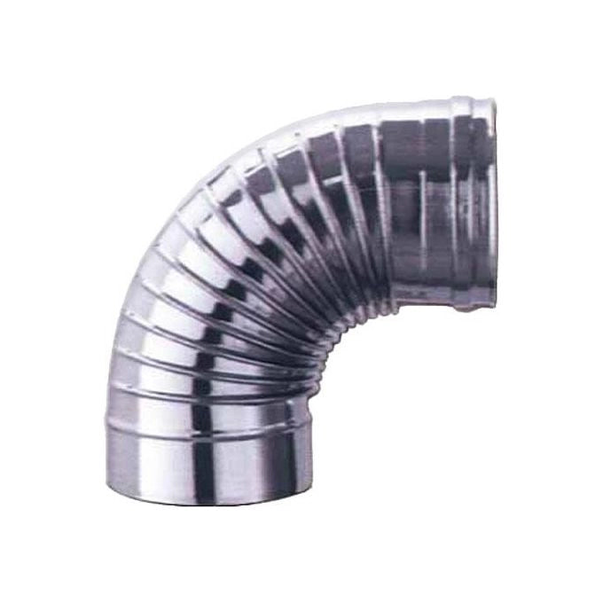 A.L.A. S.P.A. GOMITO ACC. INOX 90° 14 CM. in acciaio inox Aisi 316L finitura lucida angolo 90° modello ripiegato colore Acciaio