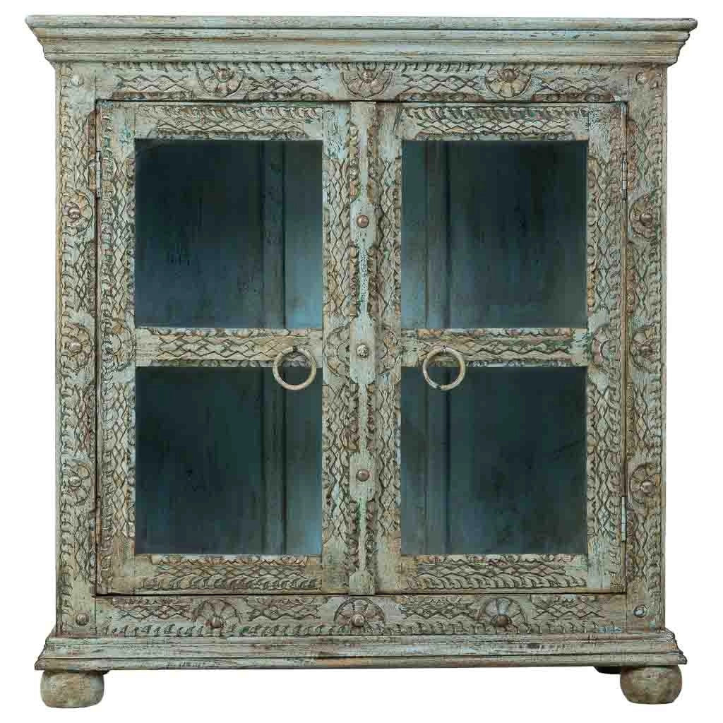 Credenza in legno blu 97x43x100