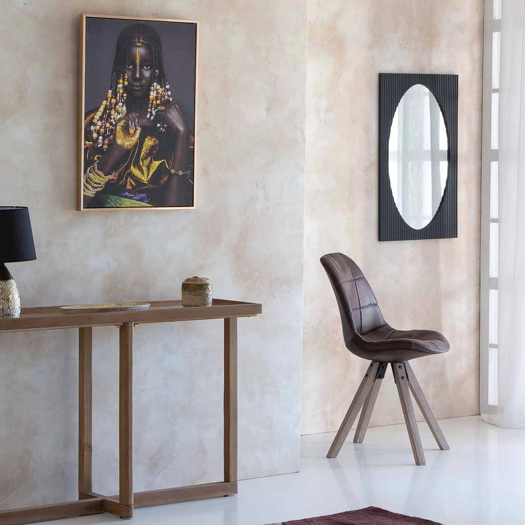 Sedia imbottita marrone 48x44x47/84h