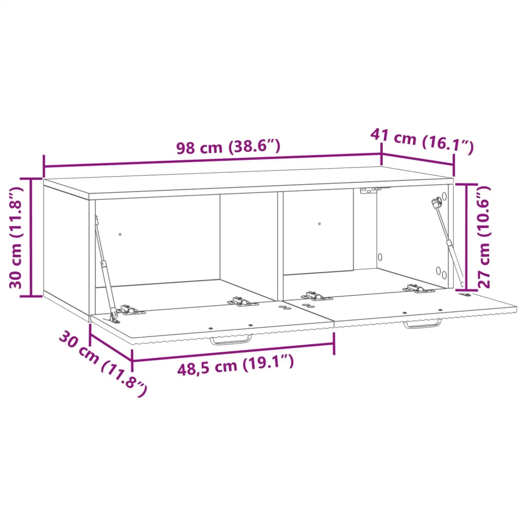 Mobile TV da Muro | Armadietto TV | Mobile Porta TV Rovere Sonoma 98 x 41 x 30 cm