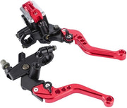 Set di Remmella Universale - CNC Alluminio - 22mm - Antiscivolo - Resistenze al Colpo - Installazione Facile - Levetta per Motocicletta