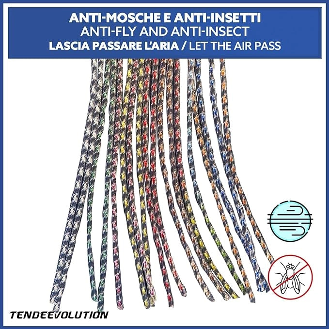 Tenda Antimosche Modello Filo in PVC, Plastica Rosso | Largh. 0,80m x Alt. 2,20m | Protezione Insetti, Porta, Esterno, Interno