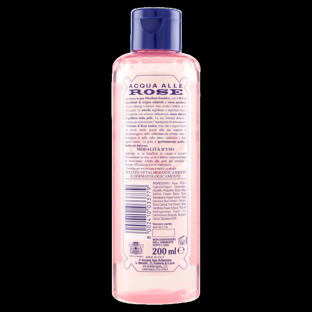 ROBERTS ACQUA MICELLARE ALLE ROSE PER PELLI DELICATE IN FORMATO DA 200ML
