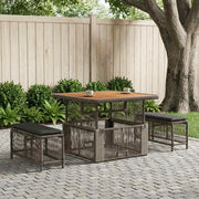 Set da Pranzo per Giardino 3 pz Grigio e Grigio Scuro 42026745