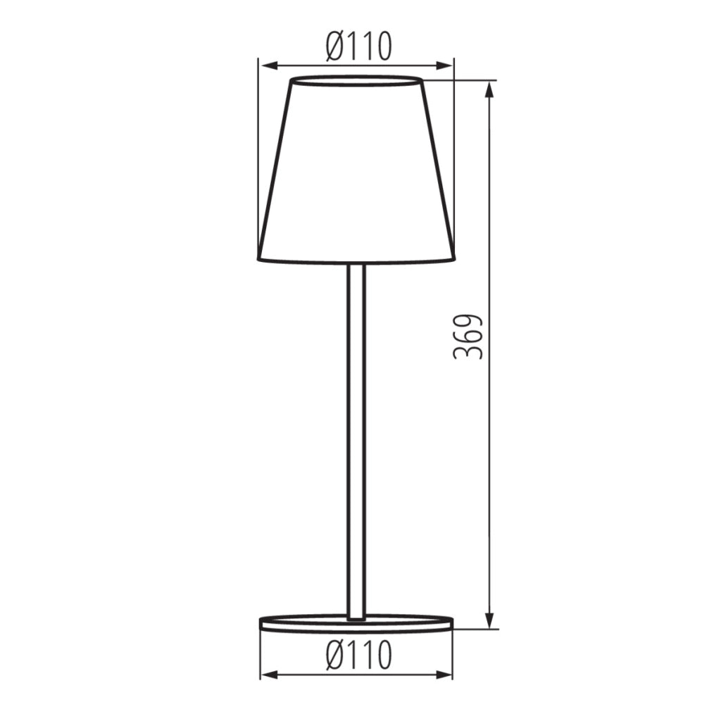 Lampada da tavolo INITA Kanlux nera wireless LED 1,2W