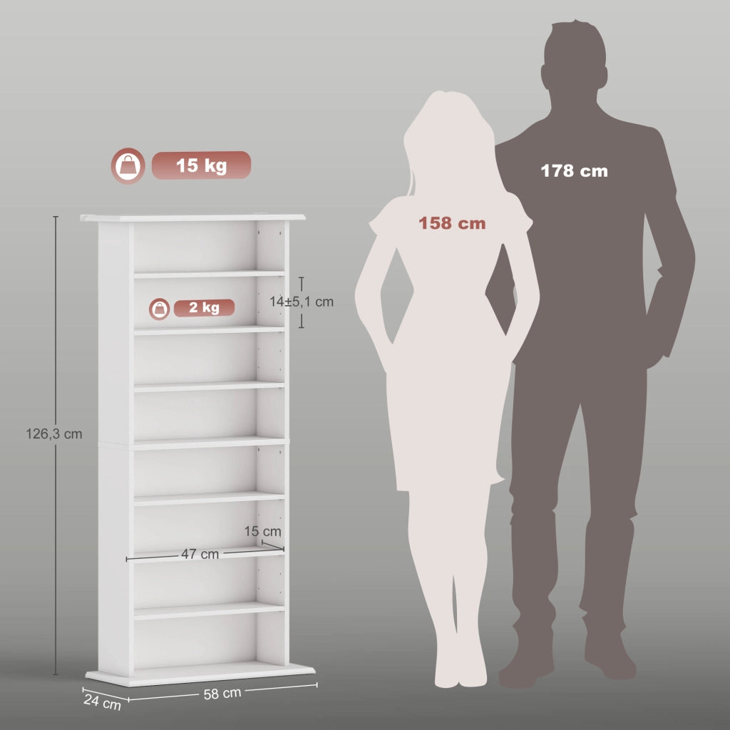 Libreria per CD e DVD ¨C Minimal ¨C Bianco 58x24x126,3 cm