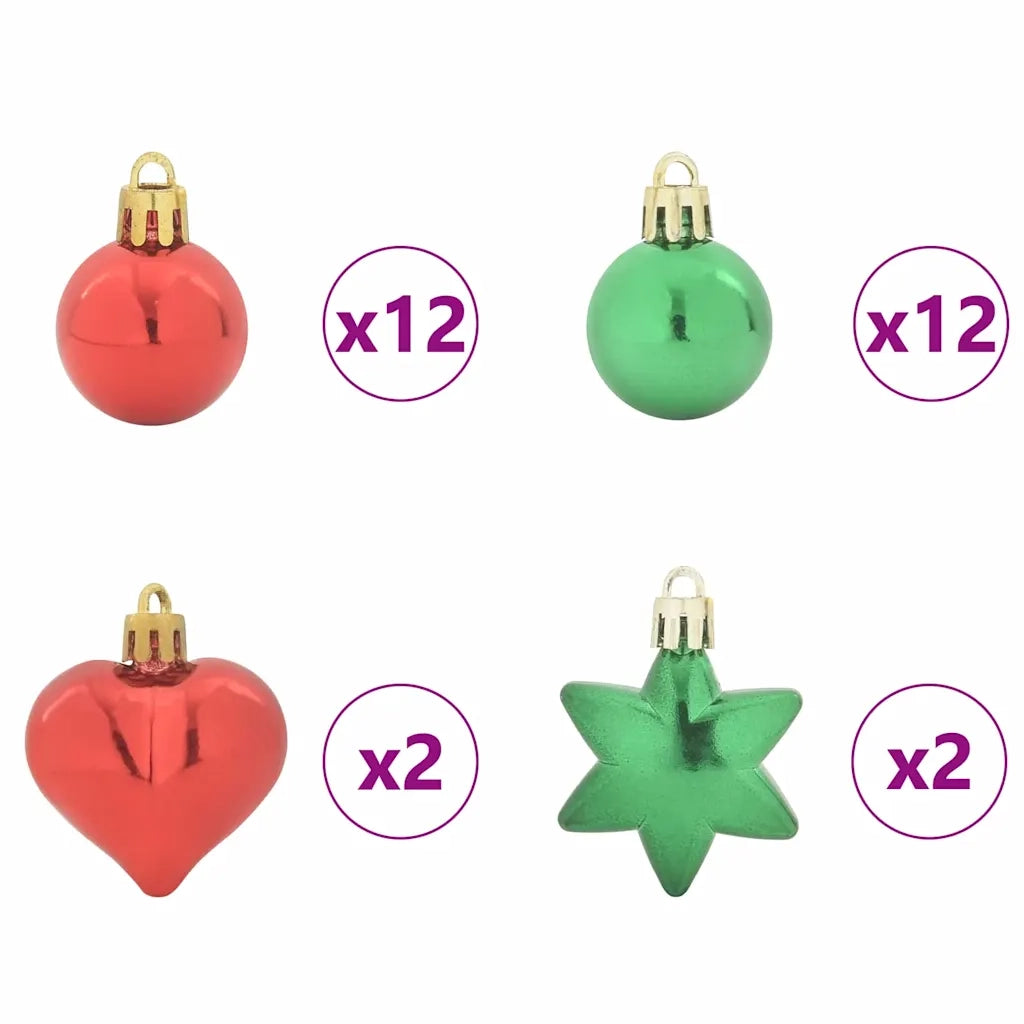 Set di Palle di Natale 40 pcs Rosso e Verde Plastica 42018846