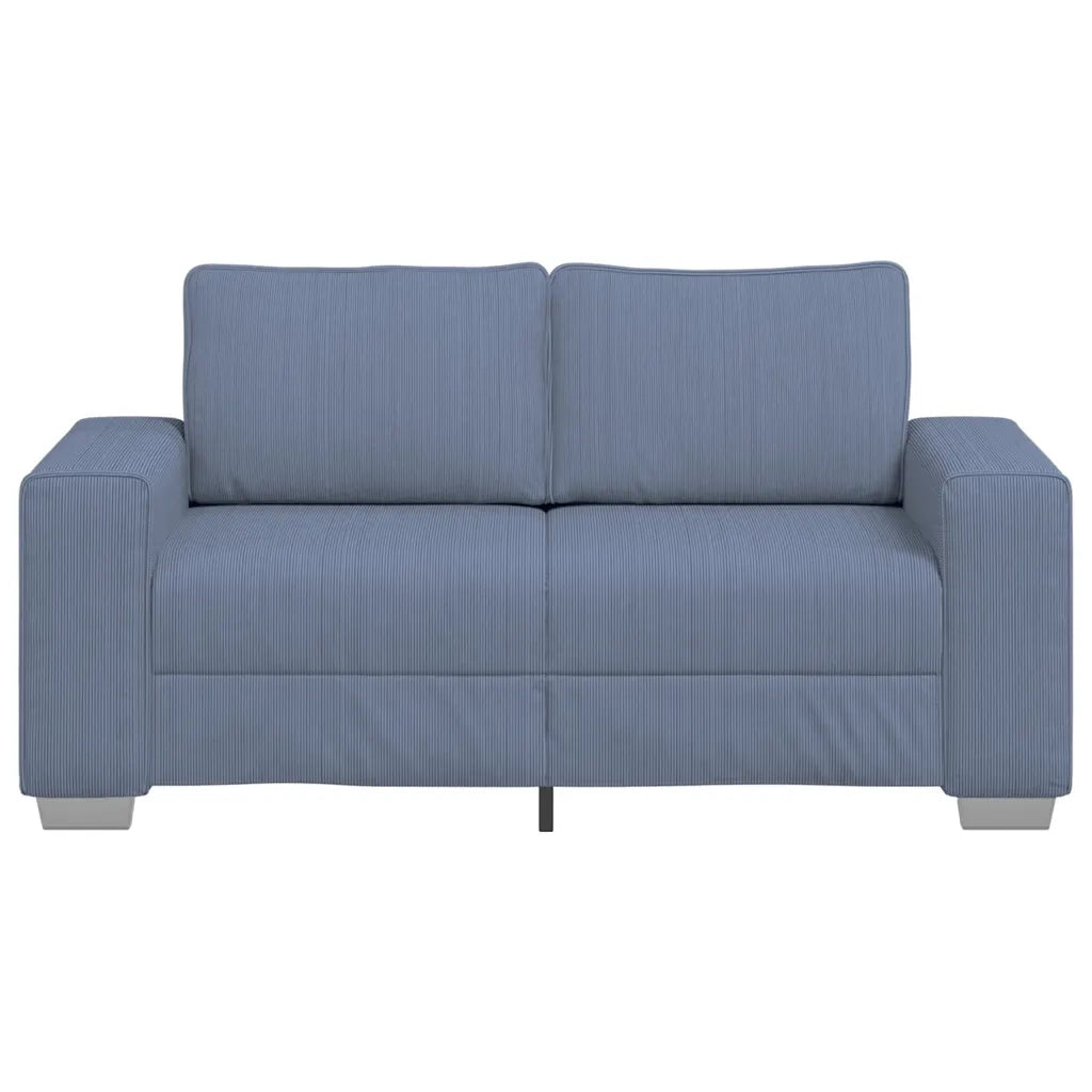 Divano Divanetto Blu 160x77x82 cm Tessuto di Velluto a Coste 4105196