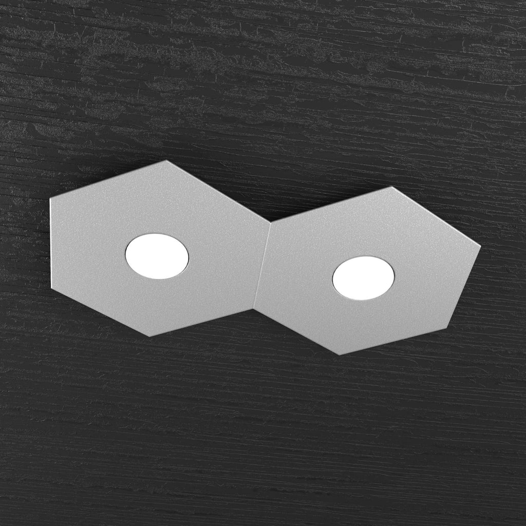 HEXAGON APPLIQUE-PLAFONIERA 2 LUCI GRIGIO 1142-2L-GR