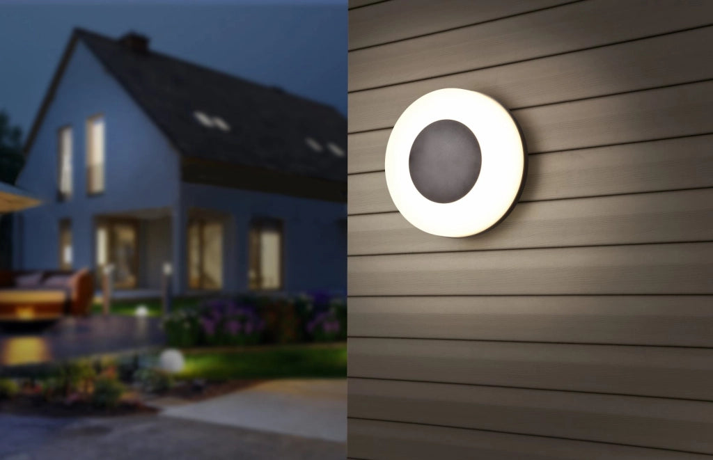 Applique da esterno LED, plastica, nero opaco, 25x25x8 cm, Morena