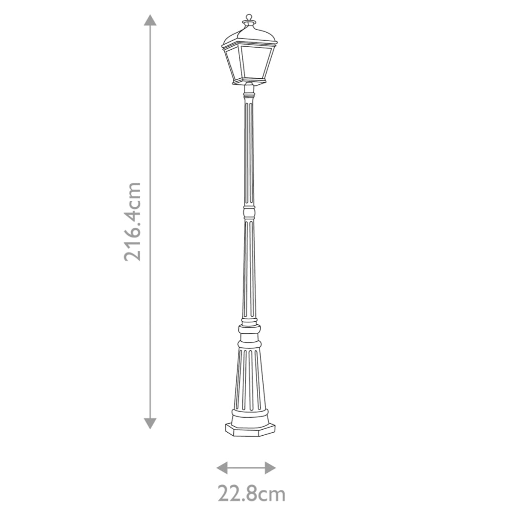 Lampione da giardino nero Bayview Elstead E27 60W IP44