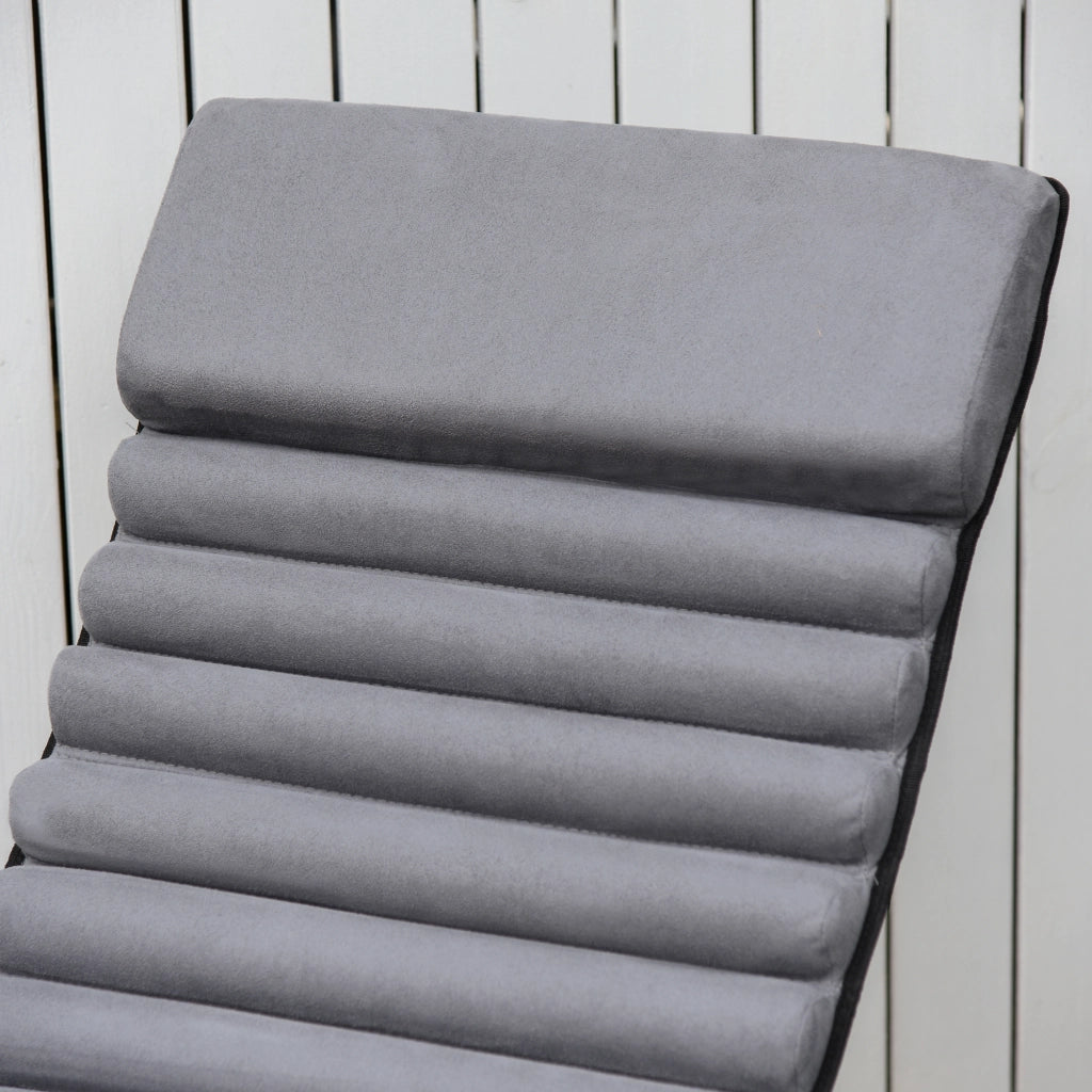 Poltrona a dondolo ergonomica 2 in 1 con poggiapiedi ¨C Minimal ¨C Tessiline grigio scuro 145x74x86 cm