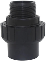 Adattatore in PVC per collegamento di transizione - Resistenze aumentate e durature - Nero - Adattatore - Per pompa del filtro sabbioso - ID50 - 1-1/2" dritto con vite