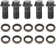 Ferraglie per Bicicletta - 5 pezzi - M10 x 1,0 mm - Acciaio - Chiavi a Lancia - Cilindri Principali - Anelli di Chiusura - Inox e Resistente alla Corrosione - Bocchette di Frizione