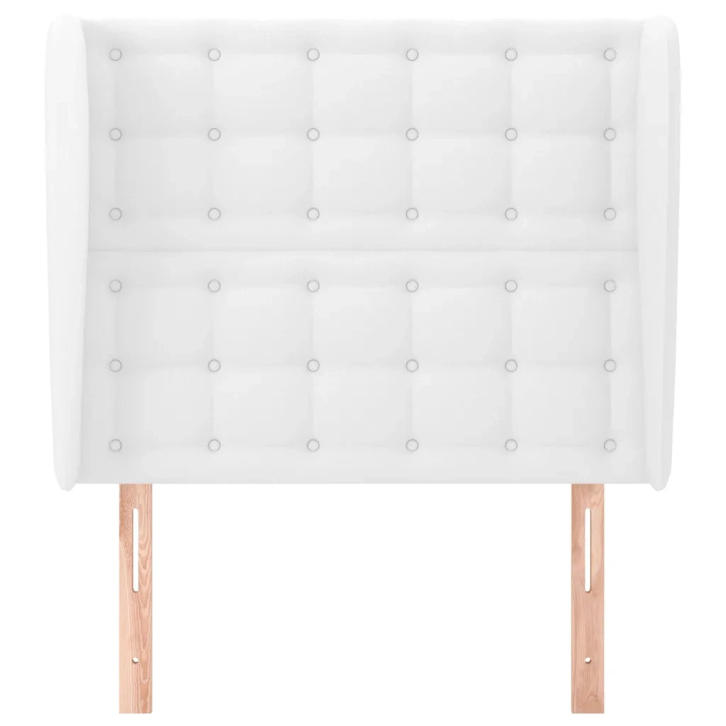 Testiera | Testata ad Orecchio Bianca 93x23x118/128 cm in Similpelle