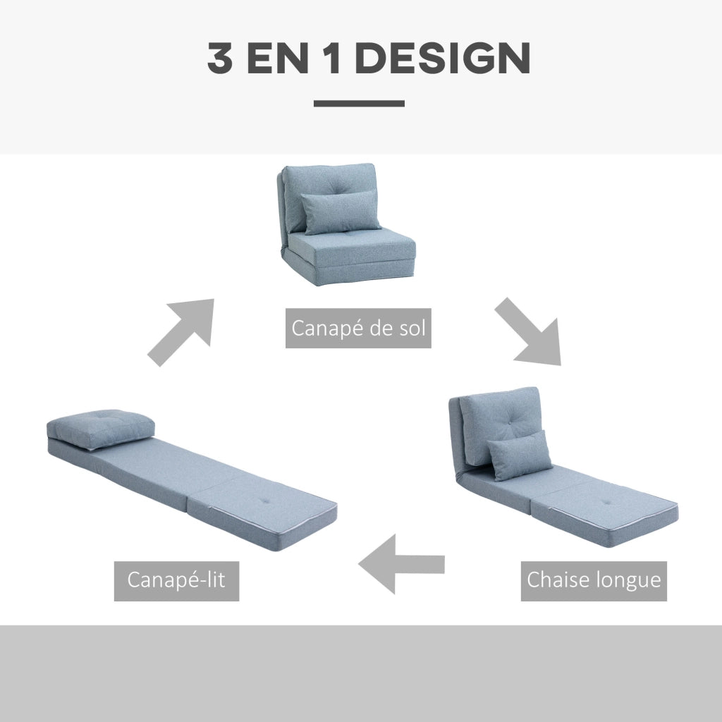 Poltrona letto reclinabile con cuscino ¨C Minimal ¨C blu
