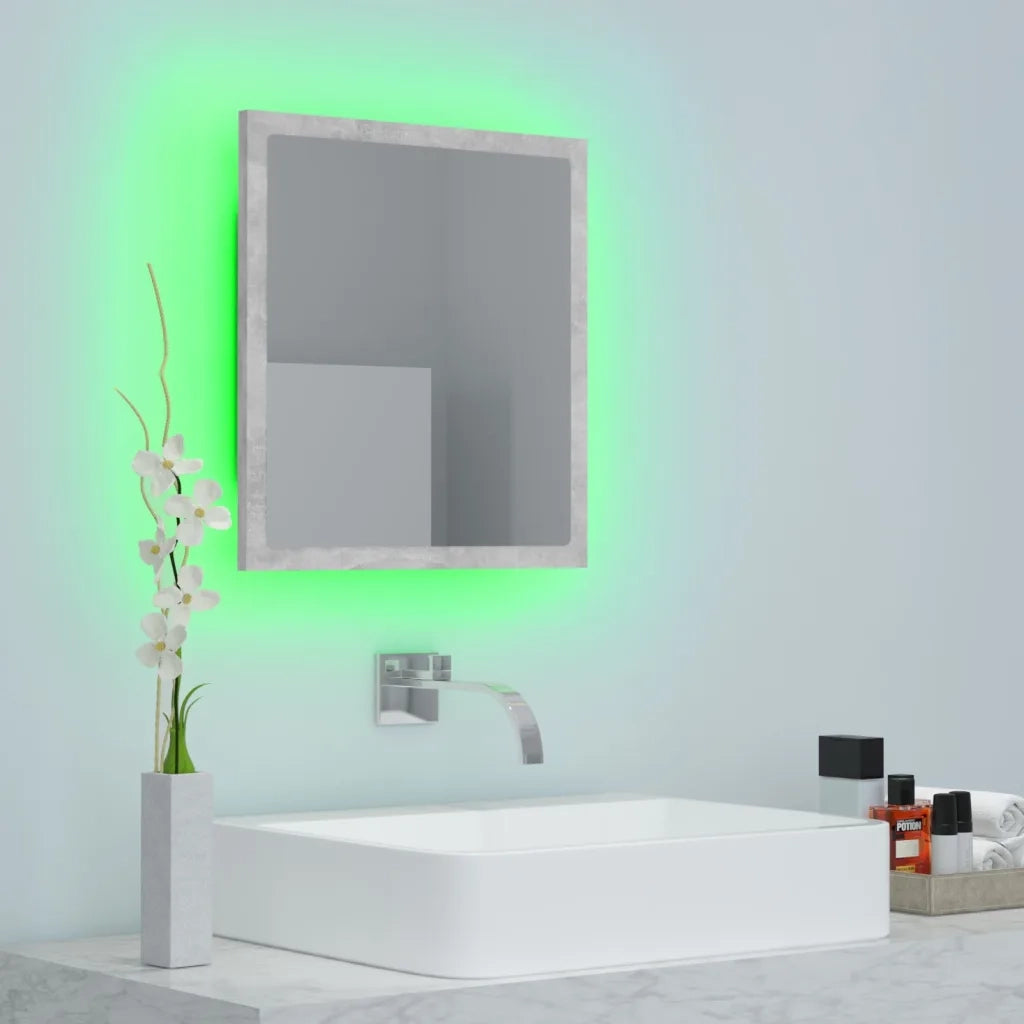 Specchio da Bagno | Specchio decorativo a LED Grigio 40x8,5x37 cm in Acrilico