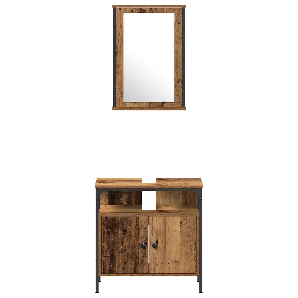 Set di mobili per il bagno 3 pcs Marrone 33 x 33 x 120.5 cm 3332560