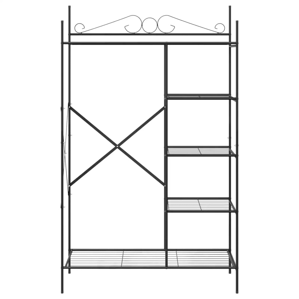 Armadio Aperto con lo scaffale Nero 104,5 x 45 x 172 cm Acciaio 42021358