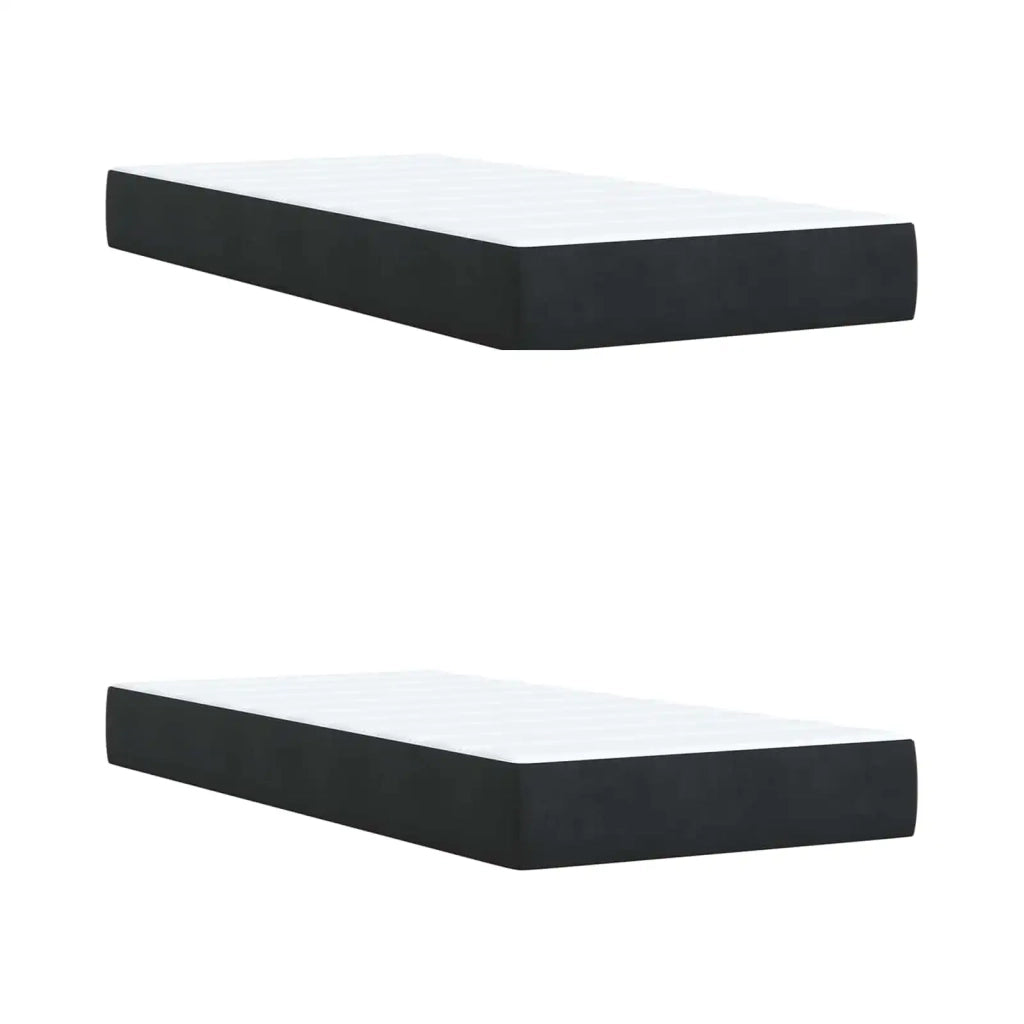 Letto box spring con materasso Nero 200 x 200 cm Velluto 3455176