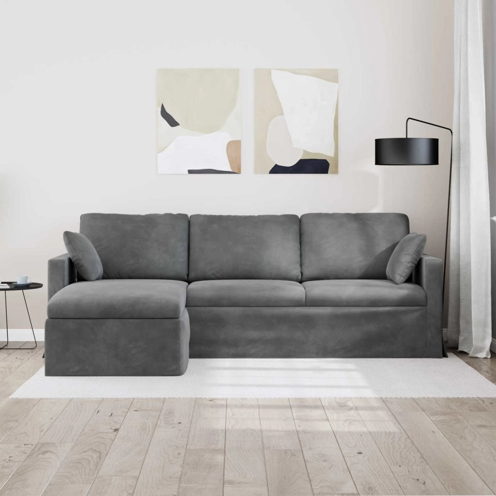 Divano Grigio scuro 228 x 134 x 80 cm Velluto 42024468