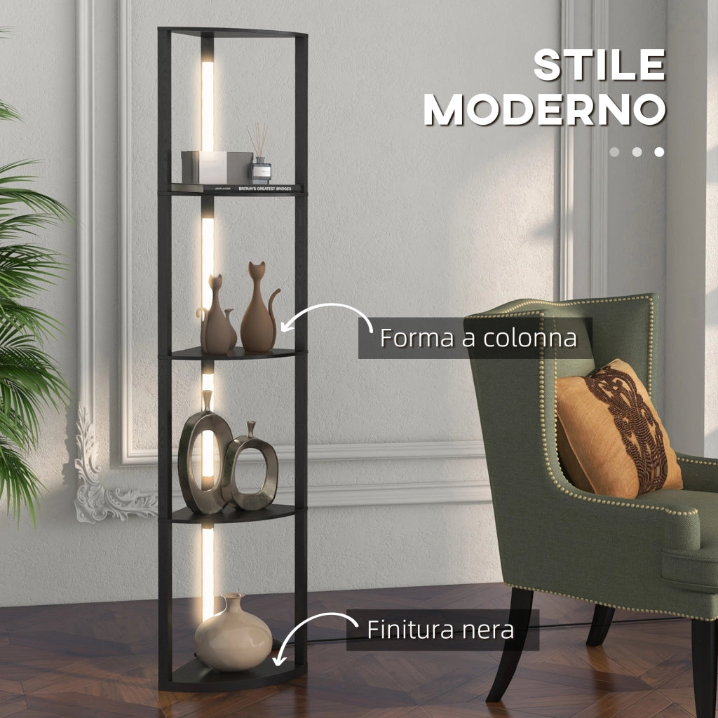 Lampada da Terra a Colonna ¨C zephmum ¨C Nero 41x29.5x163.5 cm