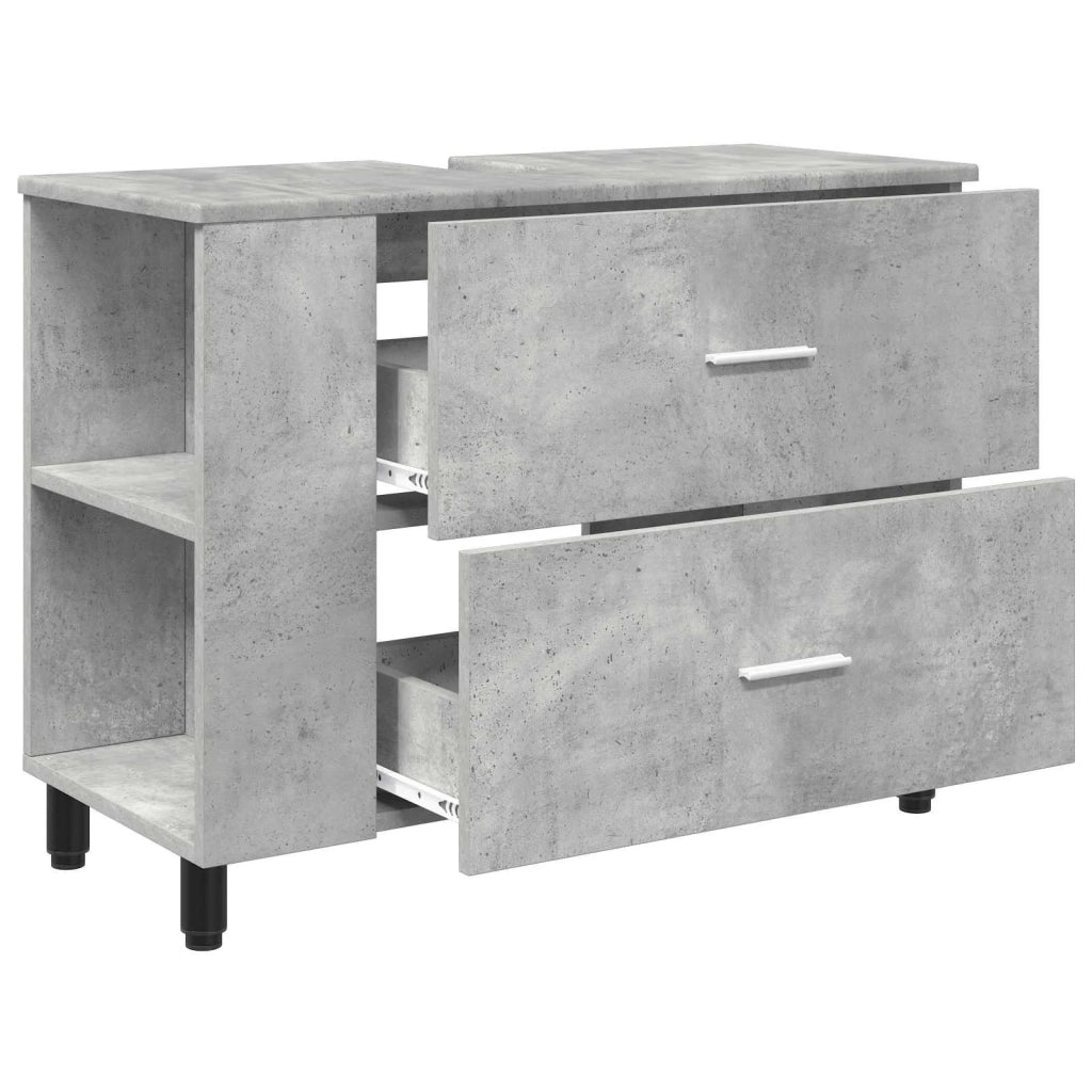 Mobiletto da bagno Grigio Cemento 80 x 35 x 60 cm 889388