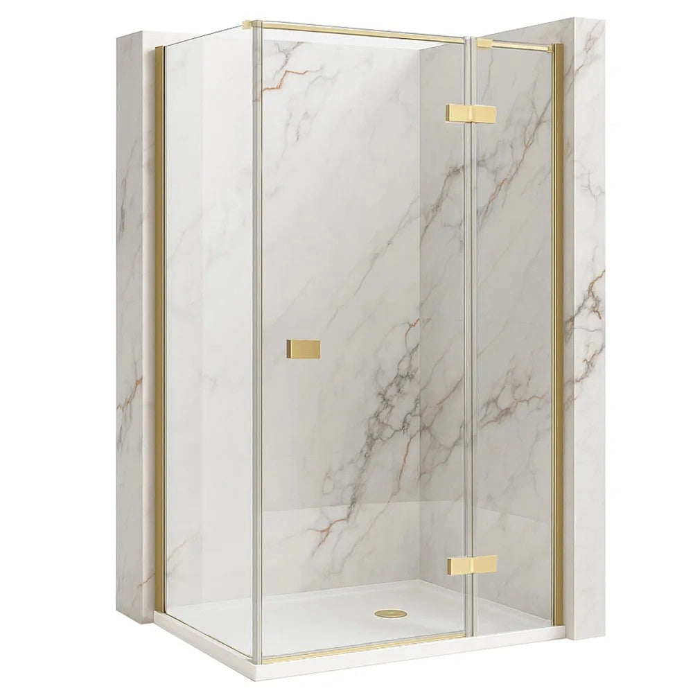 Cabina Doccia Rea Atlas 90x90 Brush Gold destra