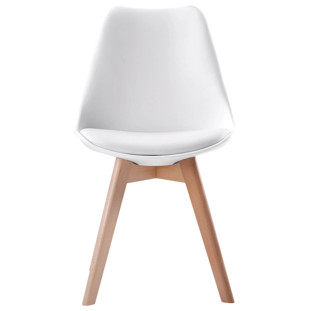 Set di 4 sedie scandinave bianche NORA con cuscino