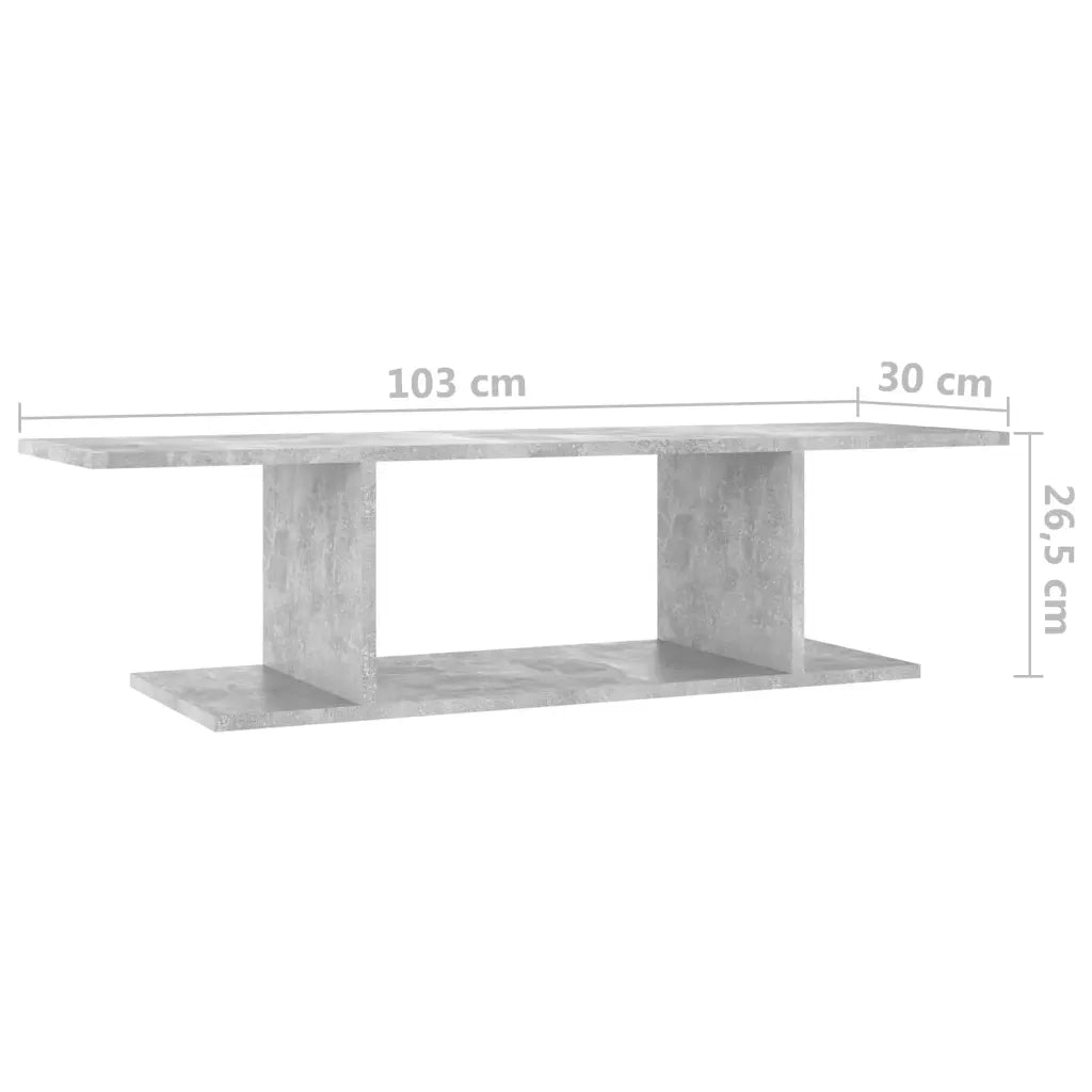 Mobile Porta TV a Parete-Mobile per TV-Credenza TV Grigio Cemento 103x30x26,5 cm