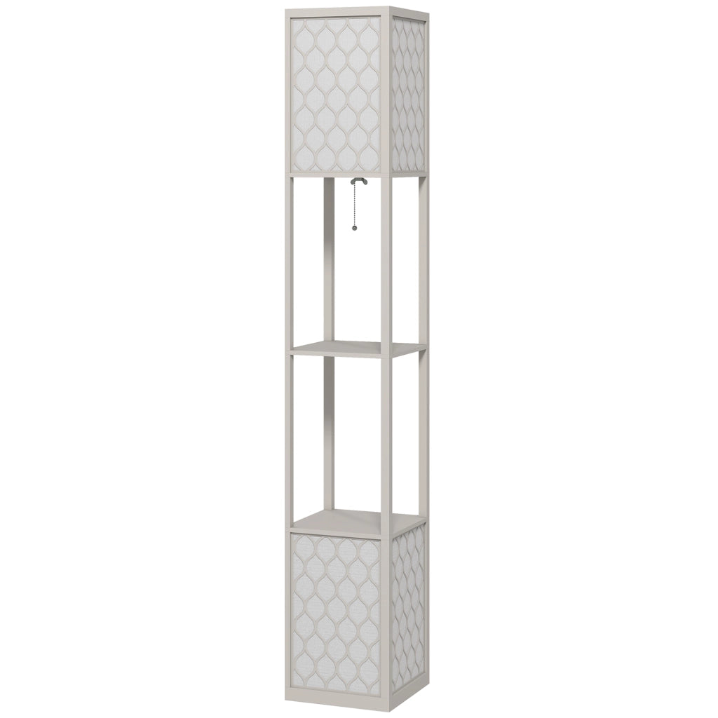 Lampada da terra moderna con 2 ripiani ¨C Xylo ¨C Nero e Bianco 26x26x156 cm