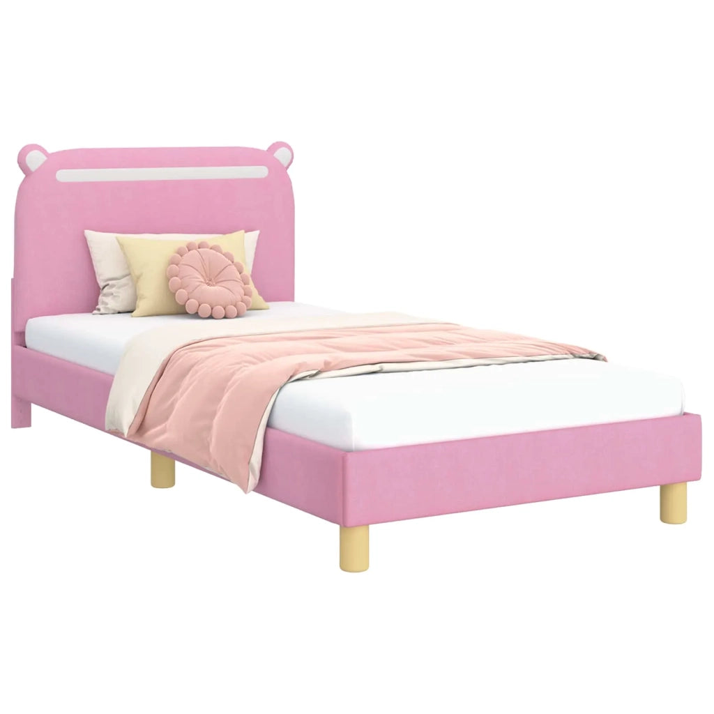 Struttura letto bambini con testata-Giroletto per bambini Rosa 80 x 200 cm Tessuto 366900
