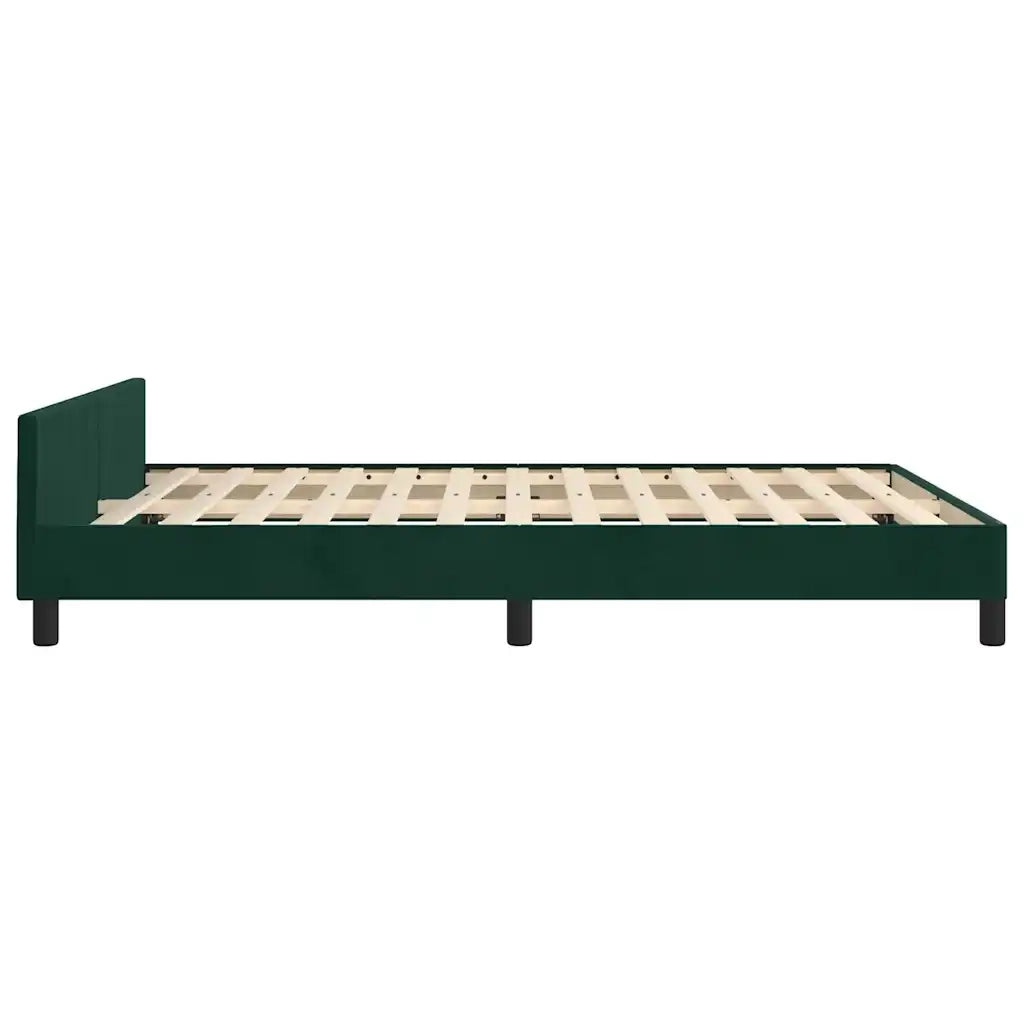 Letto matrimoniale | Letto per adulti | Giroletto senza Materasso Verde Scuro 140x190 cm in Velluto