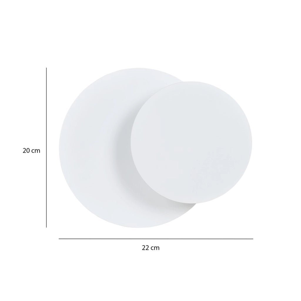 Applique Emibig Circle bianca minimalista 1xG9 20x22cm