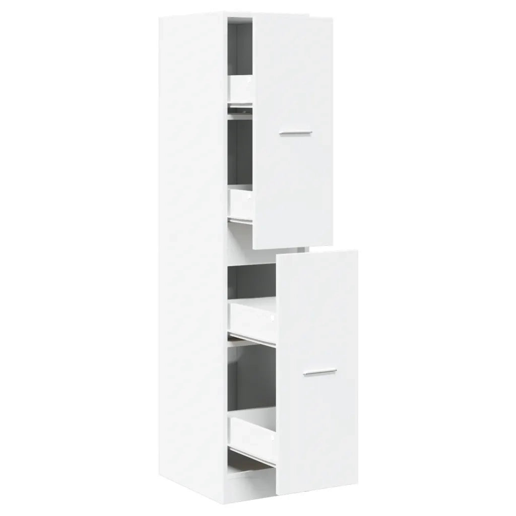 Mobiletto da Farmacia Bianco 30x41x144,5 cm Legno Agglomerato 855169