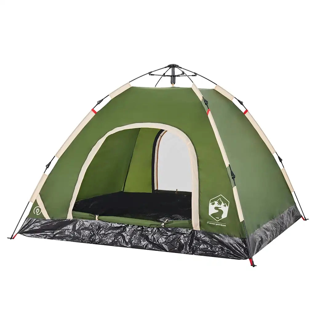 Tenda da Campeggio 3 Persone-Tenda per Escursionismo Verde a Rilascio Rapido