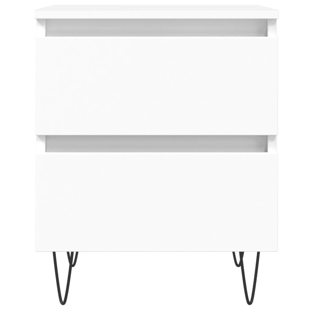 Comodino Bianco 40x35x50 cm in Legno Multistrato 826876